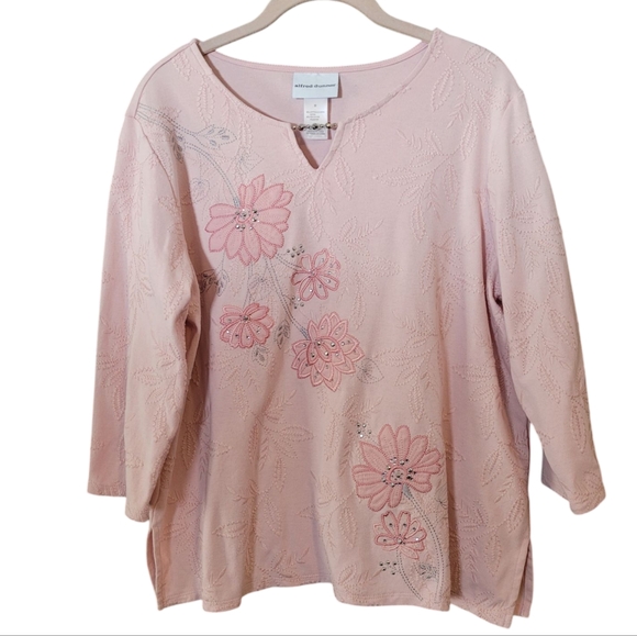 Alfred Dunner Pink Floral Women's Top Size M - Picture 1 of 9